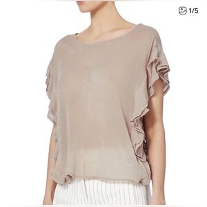 NWT IRO Top Pink Sand Dalia Knit Butterfly Ruffle Sleeves $210 Size XS